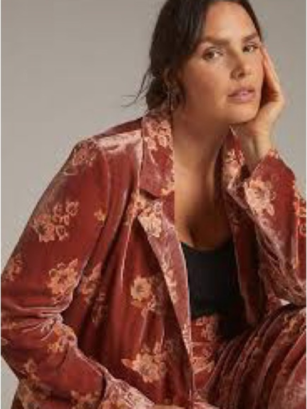 Anthropologie Hutch Floral Velvet Blazer - Picture 2 of 8